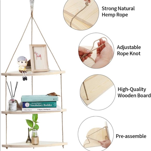 Three tiered corner hanging shelf - Picture 5 of 5